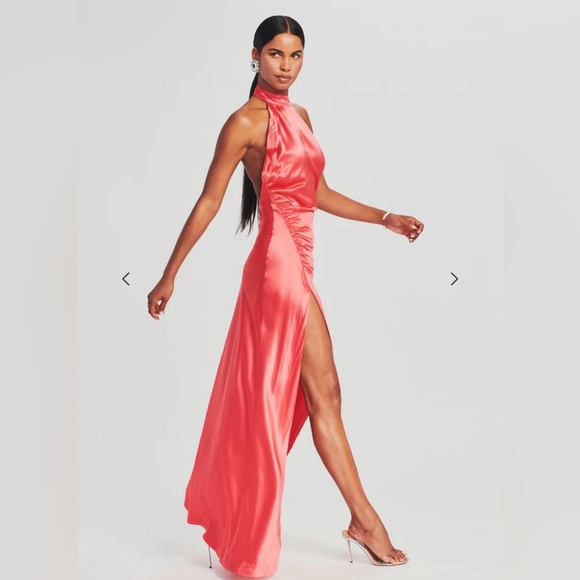 Retrofete Sabrina Dress in Coral - Picture 3 of 8